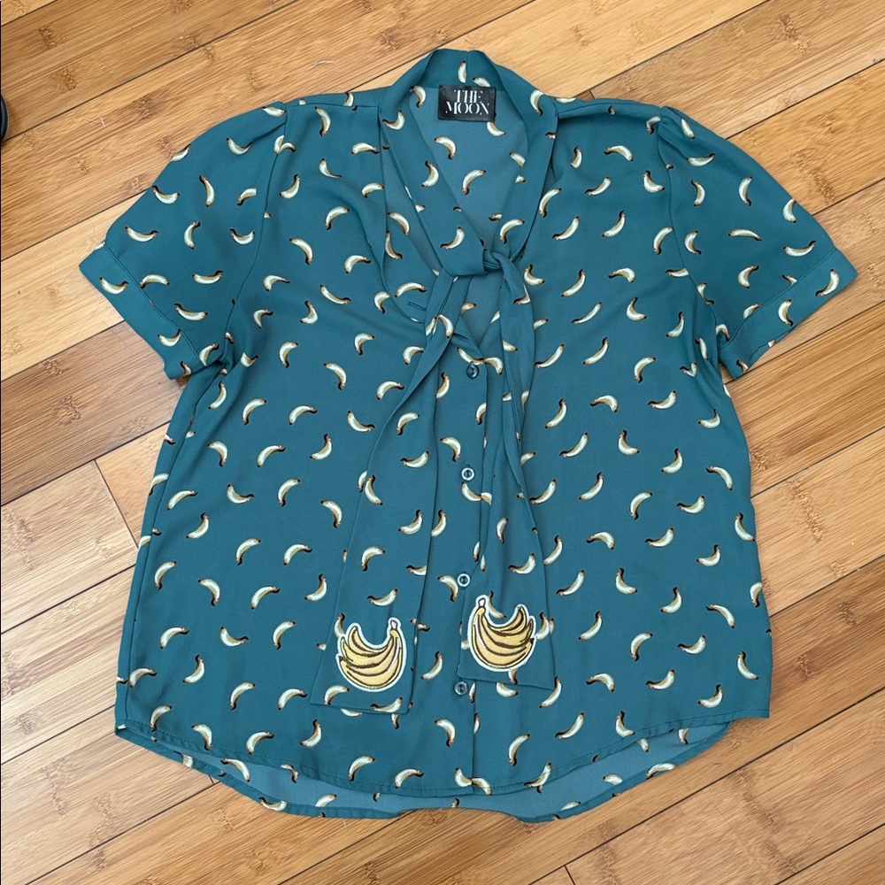 Teal Banana Blouse - M